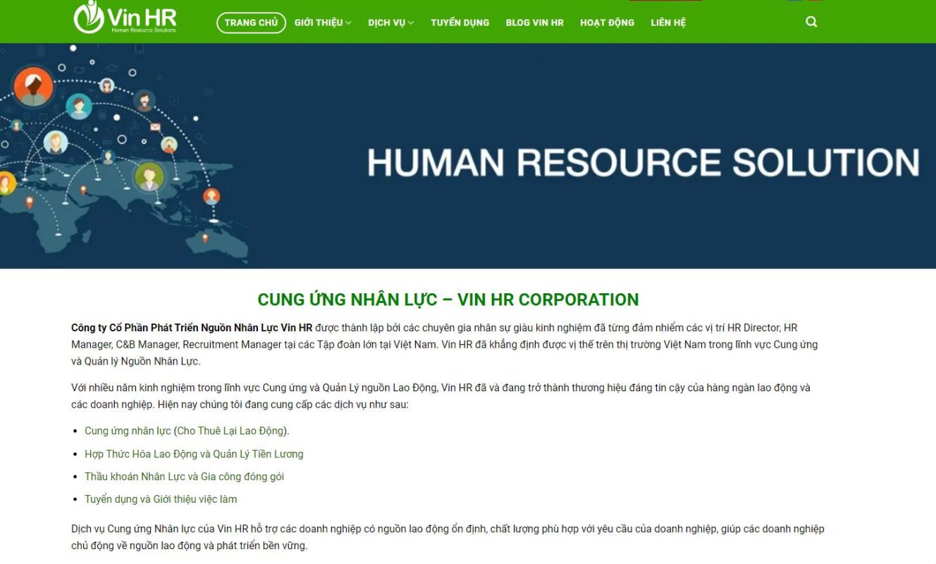 Công ty Cổ Phần Phát Triển Nguồn Nhân Lực Vin HR