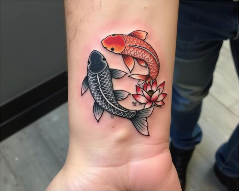 Hình xăm cá chép tượng trưng cho sức mạnh và thành công