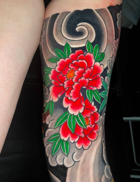 Hoa mẫu đơn cho người yêu thích xăm kiểu Nhật cổ