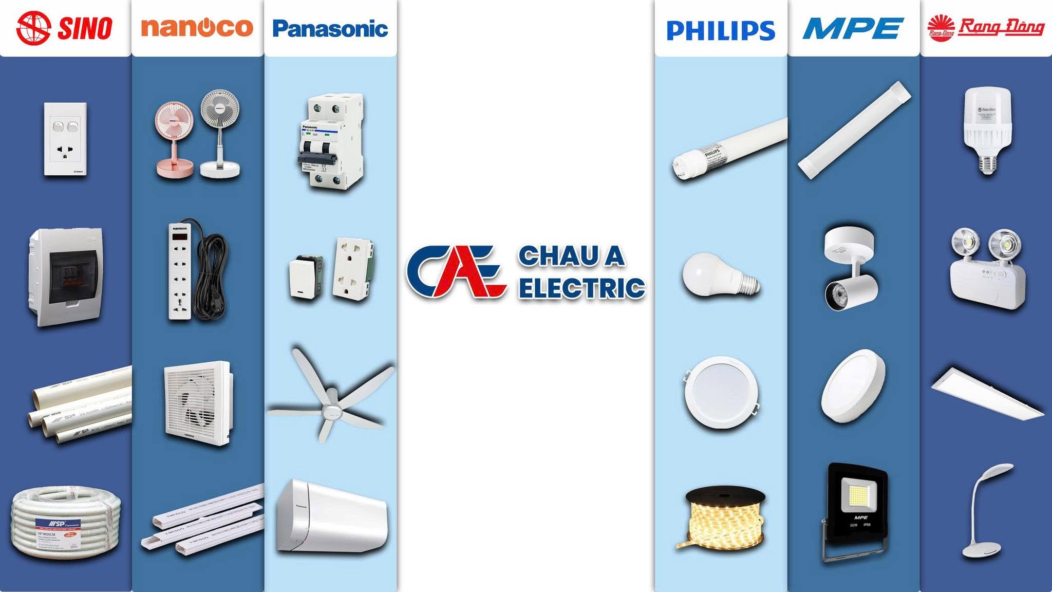 Điện Châu Á phân phối đa dạng sản phẩm thiết bị điện dân dụng
