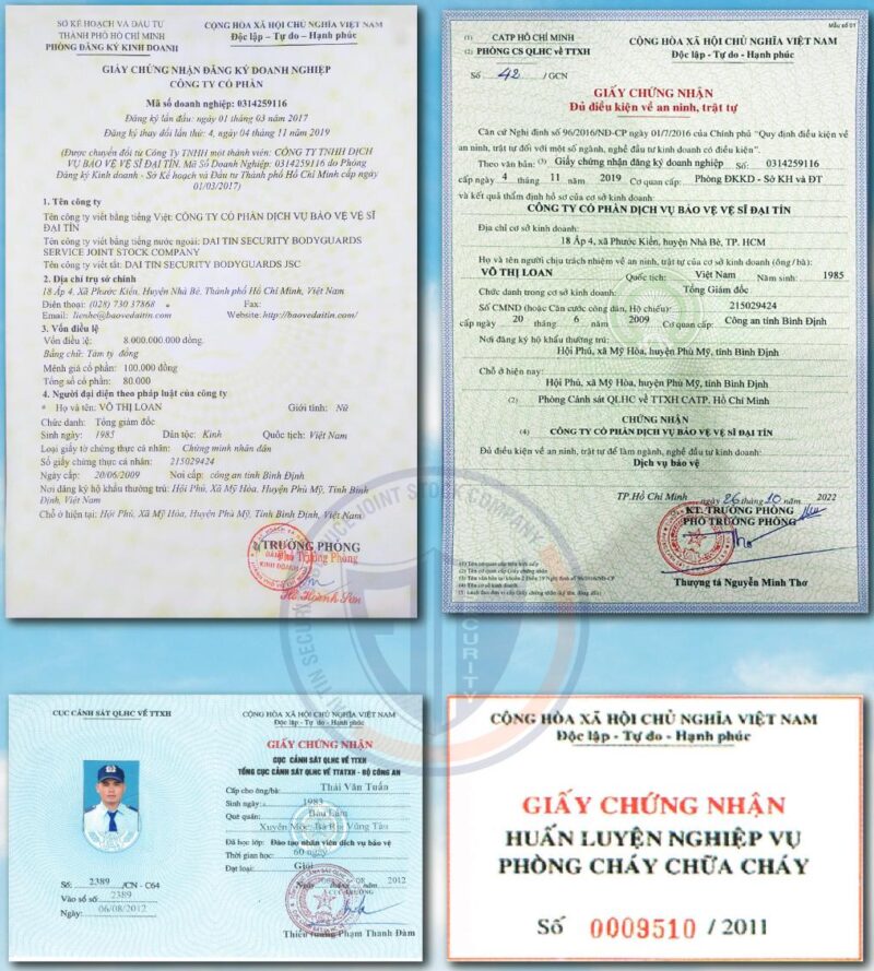 Giấy chứng nhận Bảo vệ Đại Tín