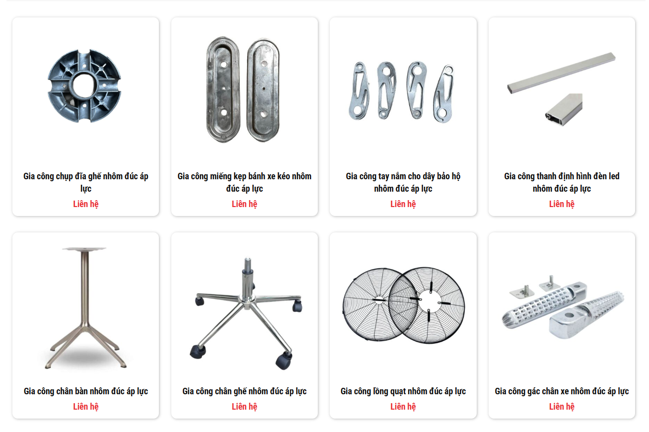 Các chi tiết nhôm đúc áp lực đã được gia công tại Kim Tín Hải